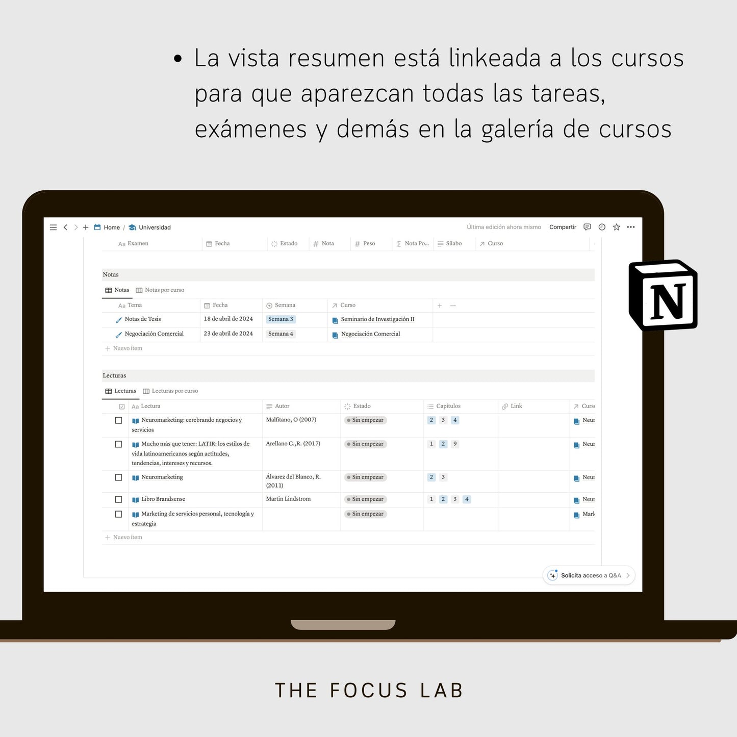 Universidad - Plantilla de Notion