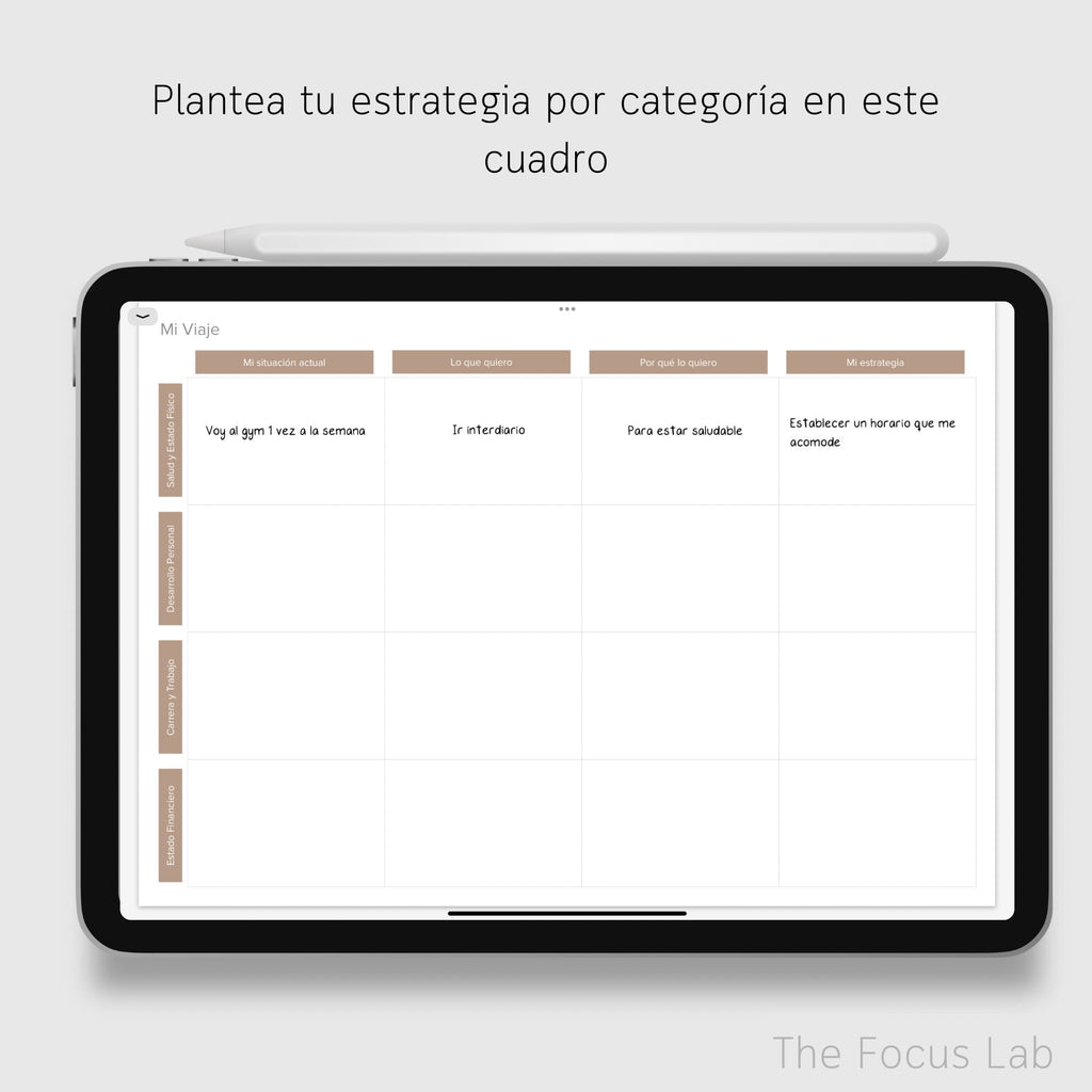 Agenda de Desarrollo Personal Digital Sin Fecha - Diseño de página semanal