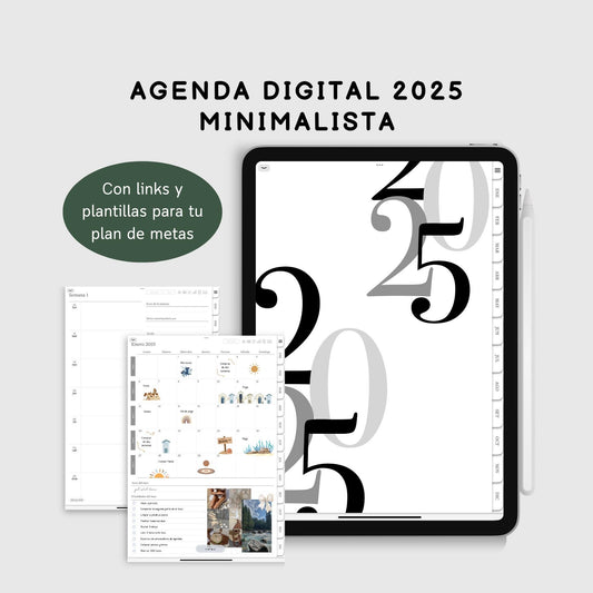 Agenda Digital 2025 Minimalista con Links para iPad