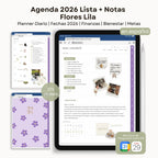 Agenda Digital Flores Lila 2026 Diaria