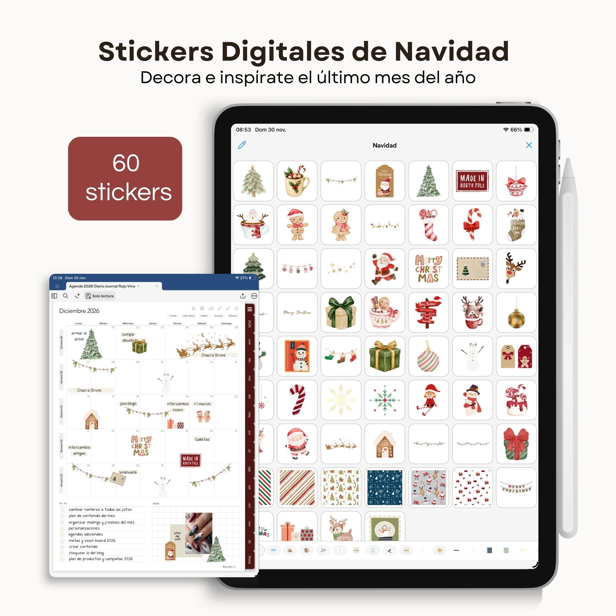 Stickers Digitales | Navidad Collection | Pack de 60 unidades - Vista principal para iPad