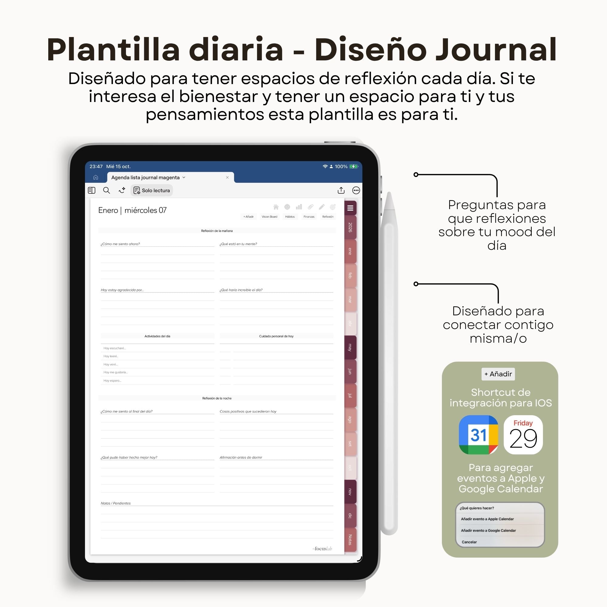 Agenda Digital Magenta 2026 Diaria - Vista de año completo