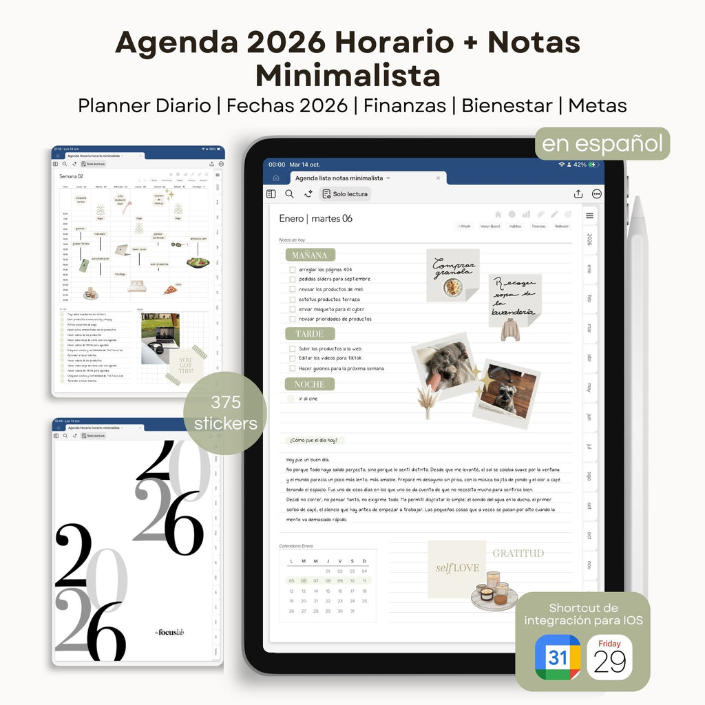 Agenda Digital Minimalista 2026 Diaria