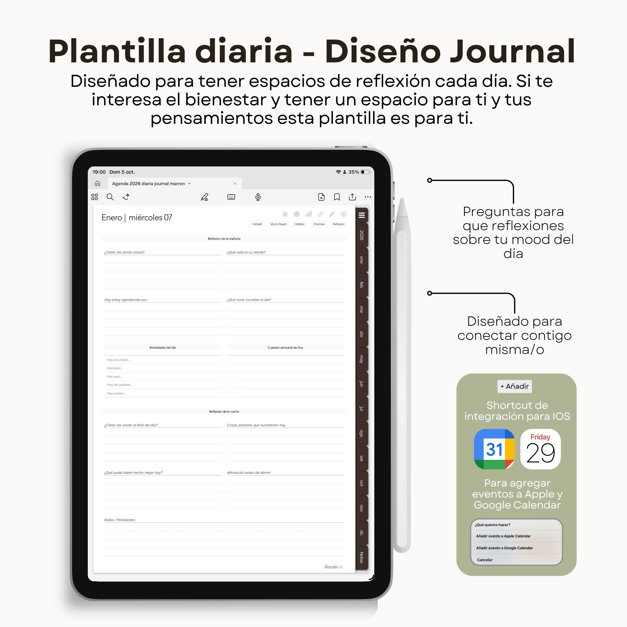 Agenda Digital Chocolate 2026 Diaria - Vista de año completo