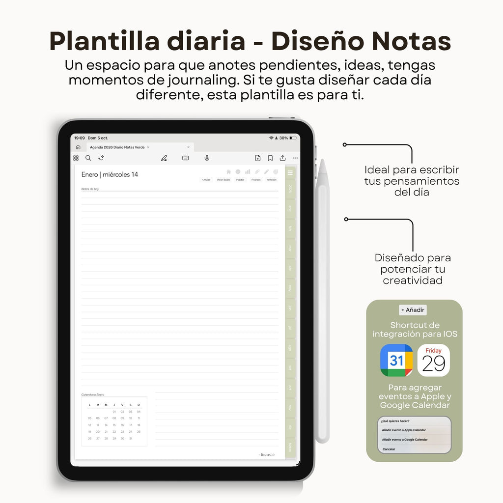 Agenda Digital Vichy Matcha 2026 Diaria