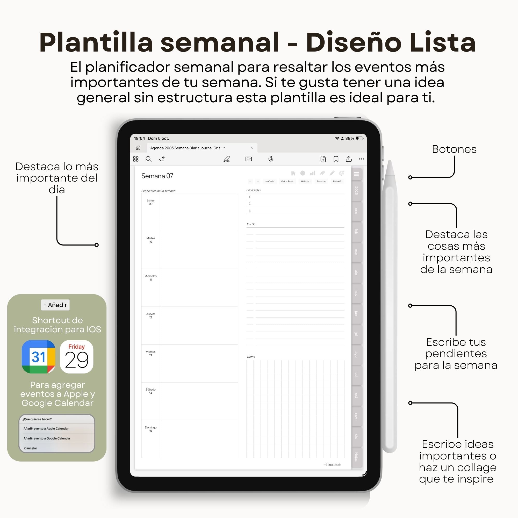 Agenda Digital Vichy Gris 2026 Diaria