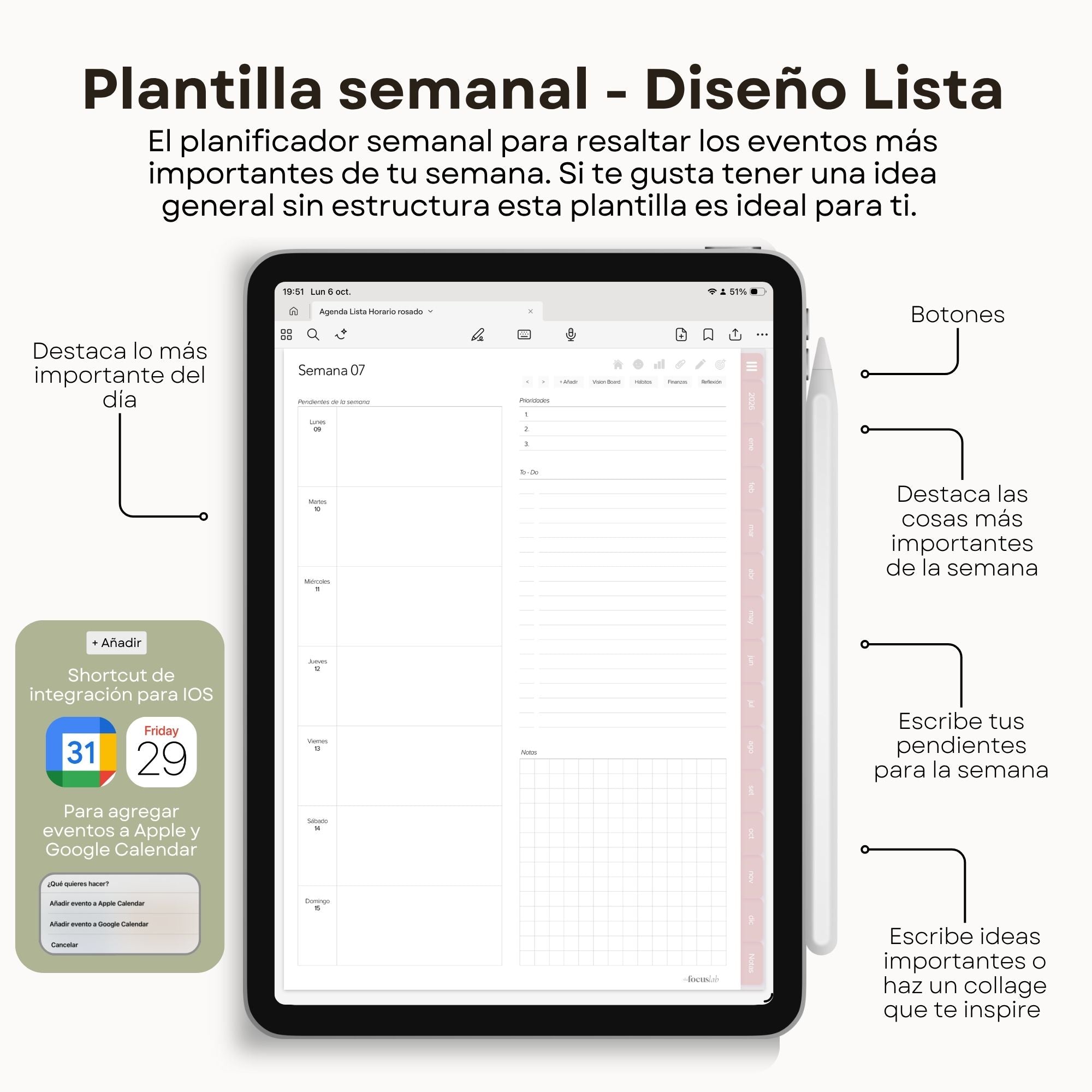 Agenda Digital Vichy Rosado 2026 Diaria