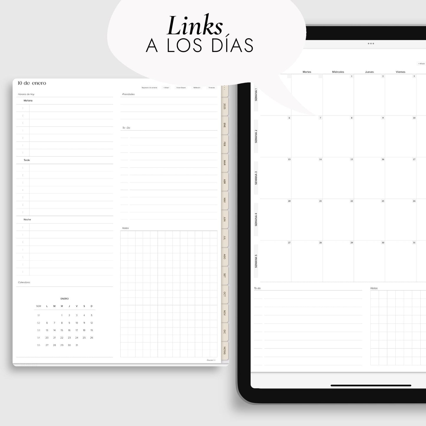 Agenda Digital 2025 Nude con Integración a Apple y Google Calendar y STICKERS
