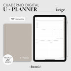 Cuaderno Digital Universidad | UPlanner Beige | Stickers