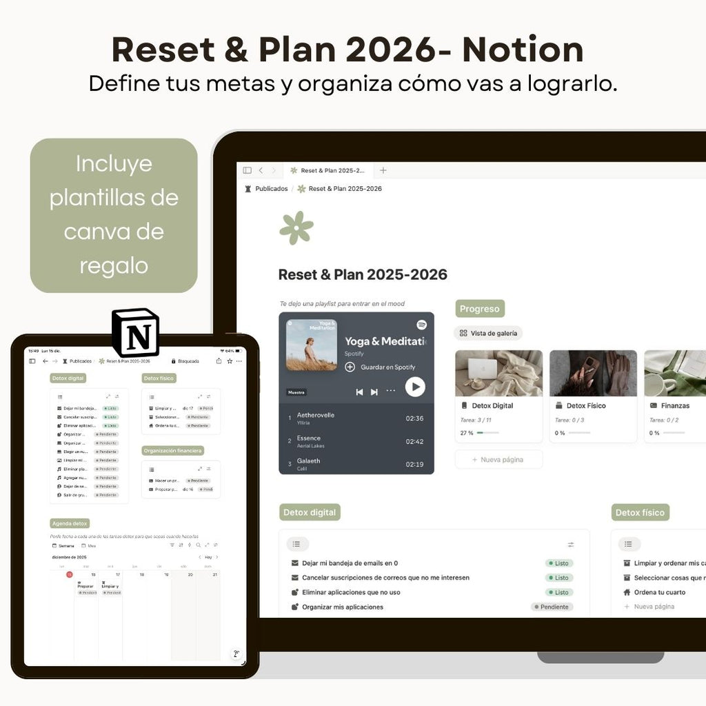 Reset & Plan 2026 - Plantilla de Notion