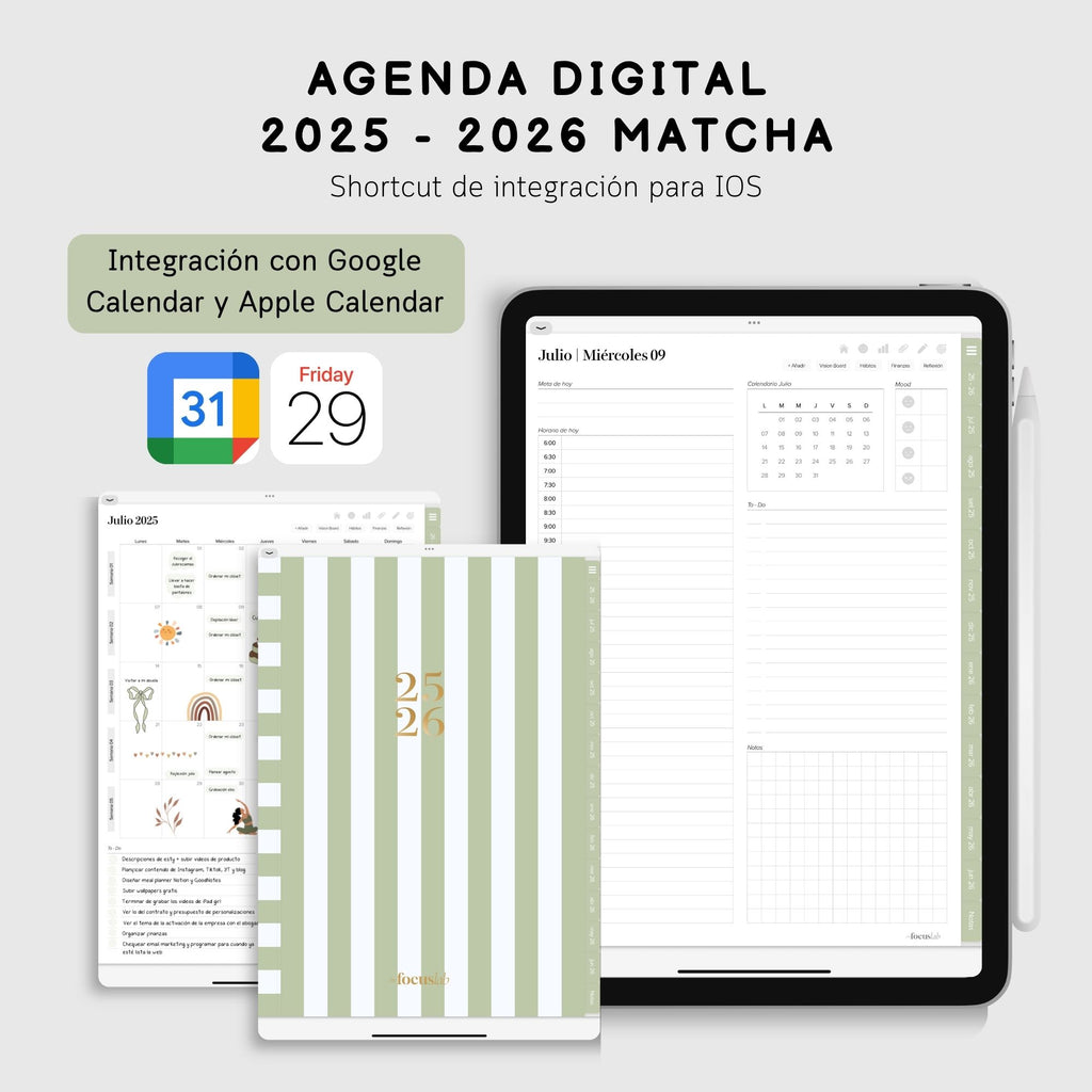 Agenda Digital Matcha 2025-2026 - Vista principal para iPad