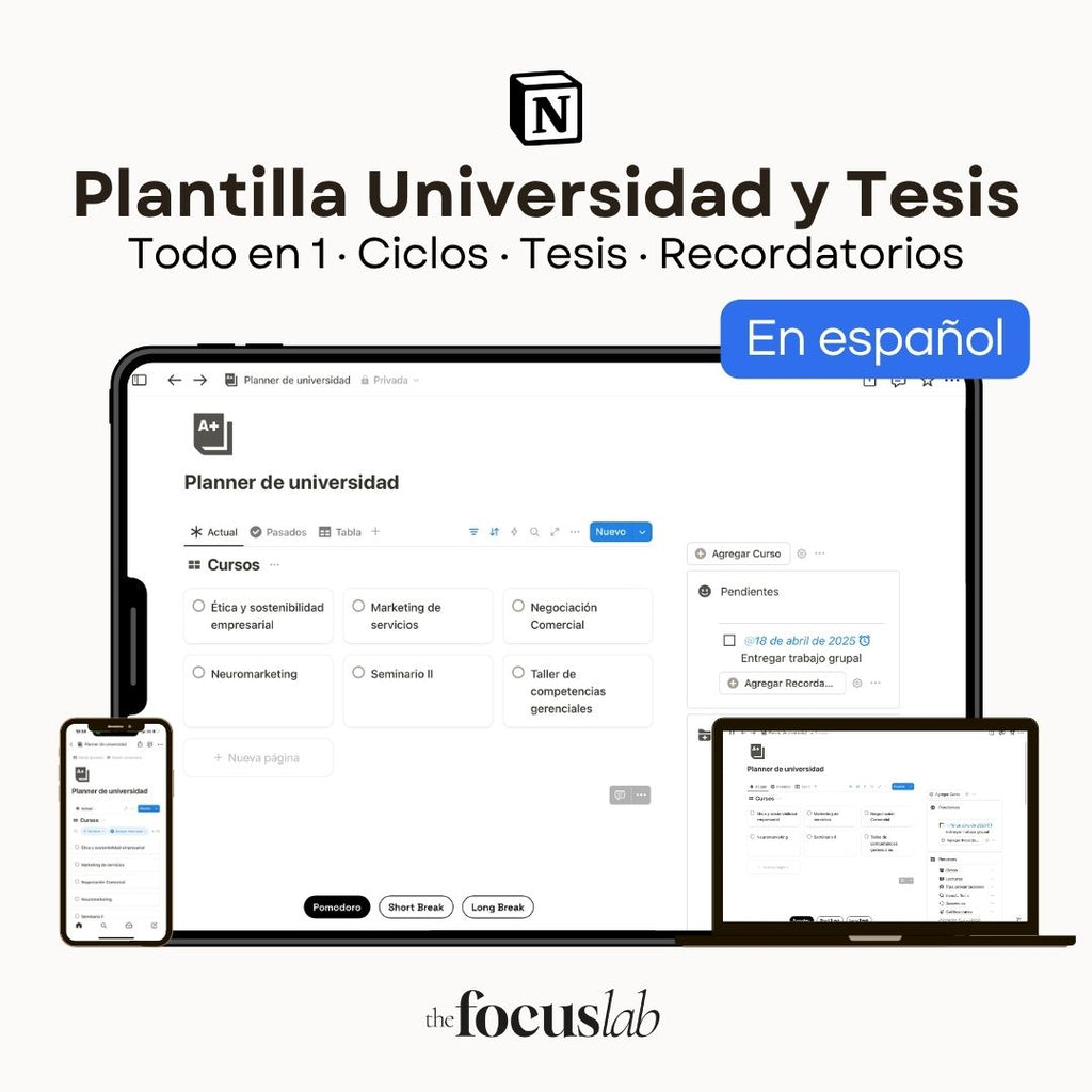 Plantilla de Notion para la Universidad Y Tesis