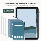Cuaderno de Notas Digital Azul | PDF interactivo - Vista principal para iPad