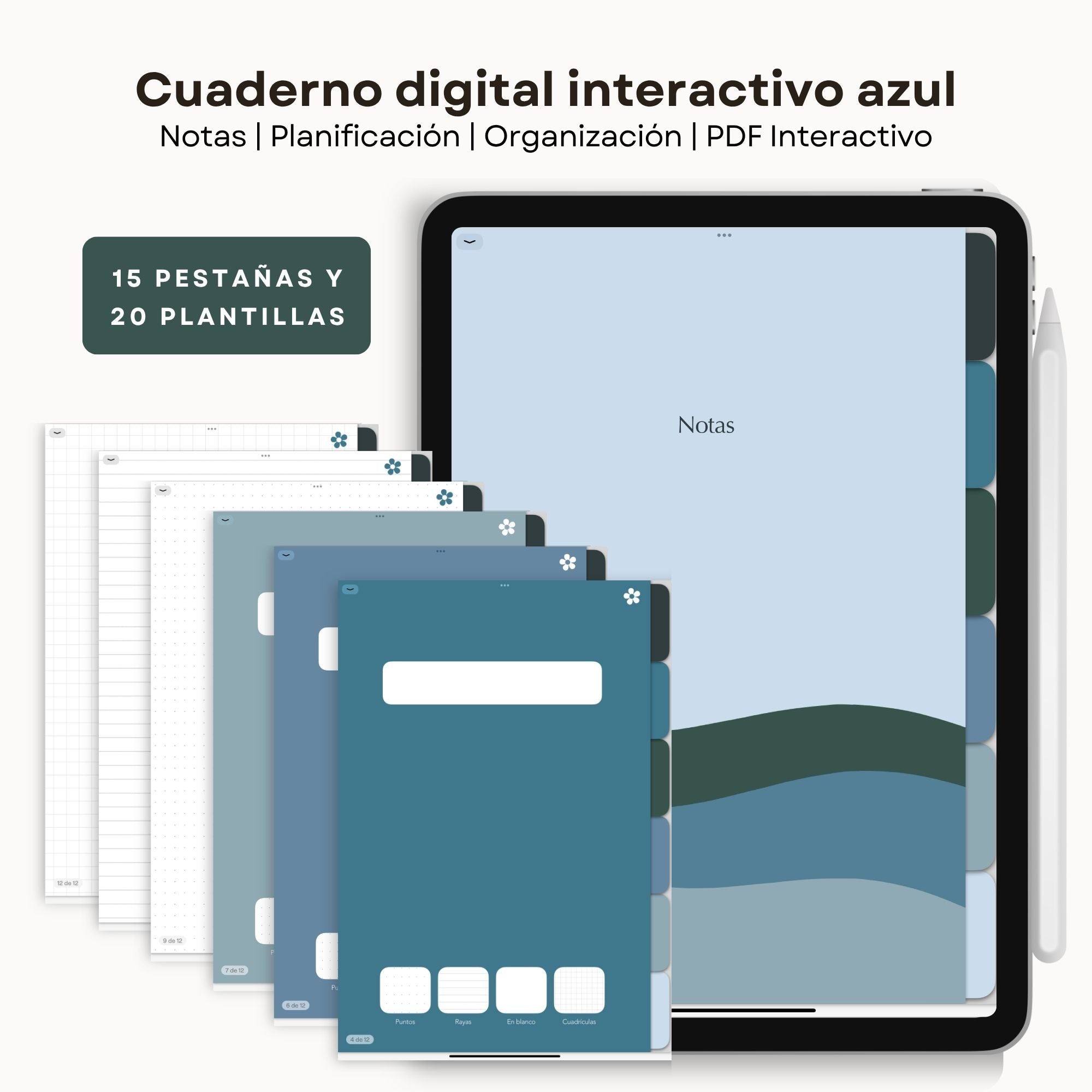 Cuaderno de Notas Digital Azul | PDF interactivo