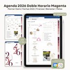 Agenda Digital Magenta 2026 Diaria - Vista principal para iPad