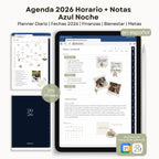 Agenda Digital Azul 2026 Diaria - Vista interior de páginas