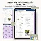 Agenda Digital Flores Lila 2026 Diaria
