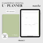 Cuaderno Digital Universidad | UPlanner Matcha | Stickers