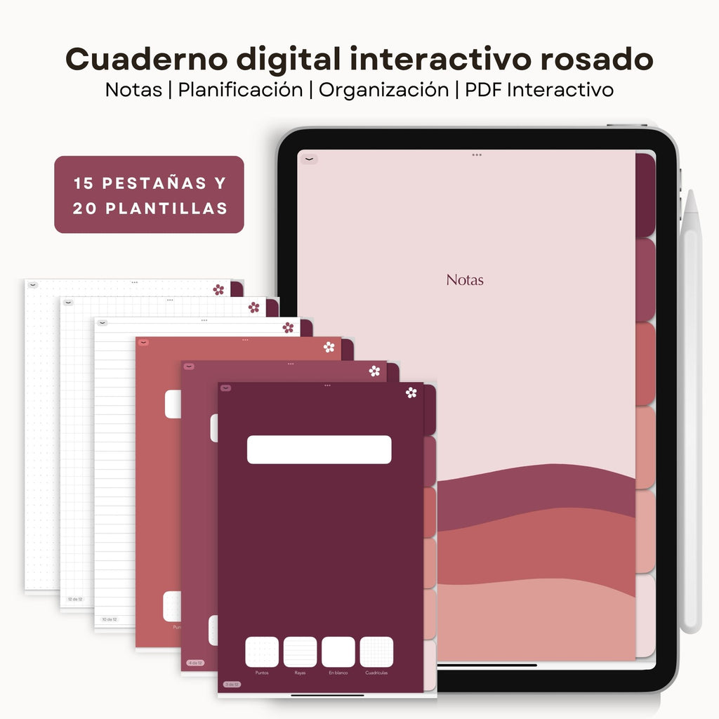 Cuaderno de Notas Digital Rosado | PDF interactivo