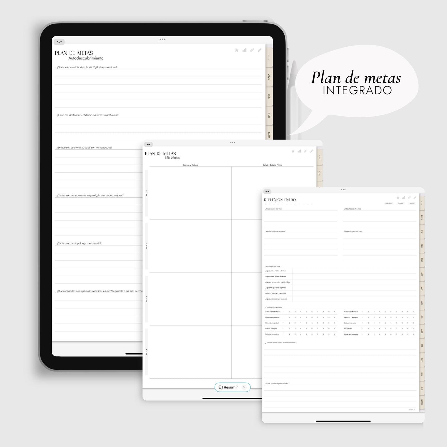 Agenda Digital 2025 Nude con Integración a Apple y Google Calendar y STICKERS