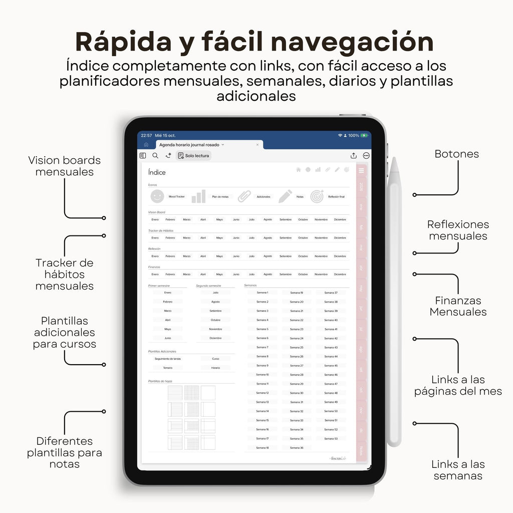 Agenda Digital Vichy Rosado 2026 Diaria