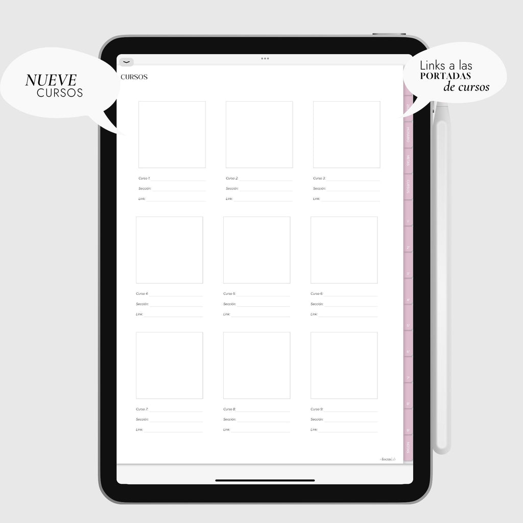 Cuaderno Digital Universidad | UPlanner rosado | Stickers