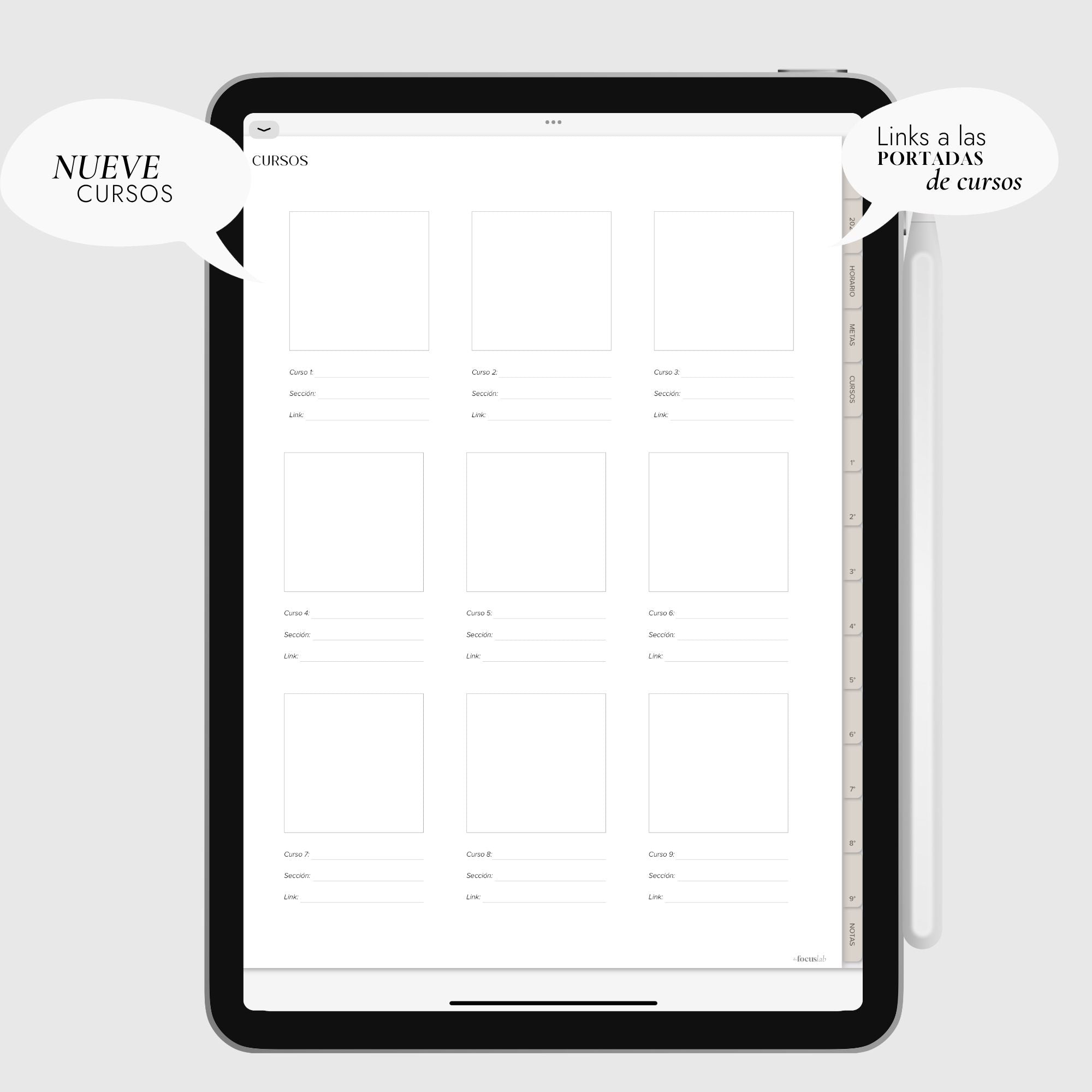Cuaderno Digital Universidad | UPlanner Beige | Stickers