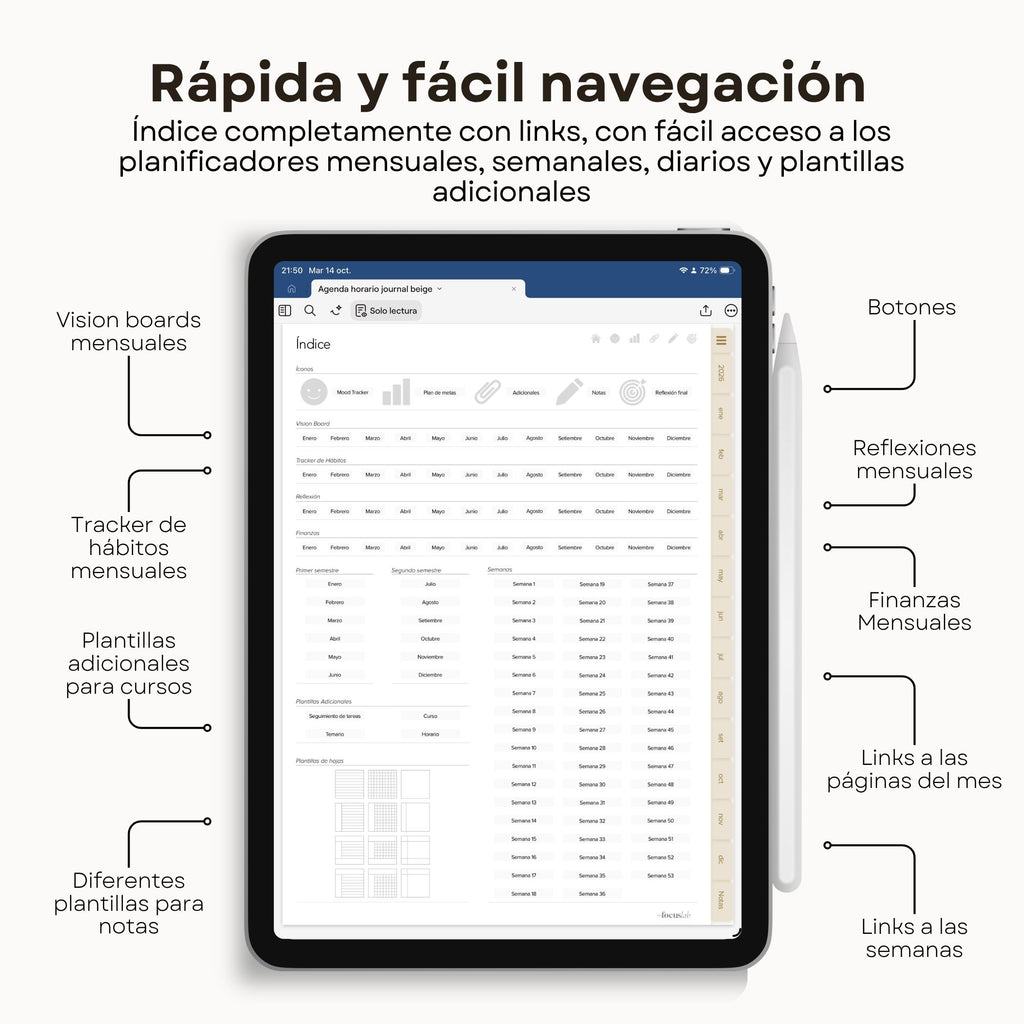 Agenda Digital Beige 2026 Diaria