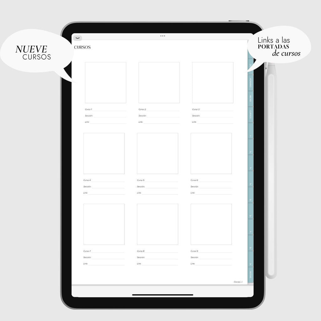 Cuaderno Digital Universidad | UPlanner Celeste | Stickers
