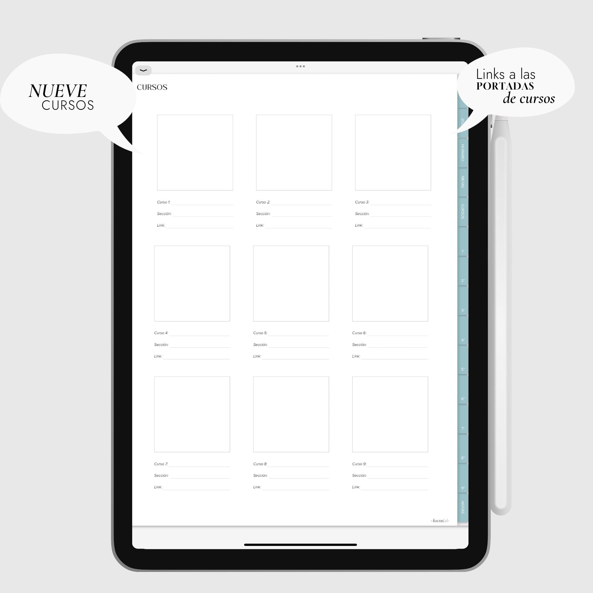 Cuaderno Digital Universidad | UPlanner Celeste | Stickers