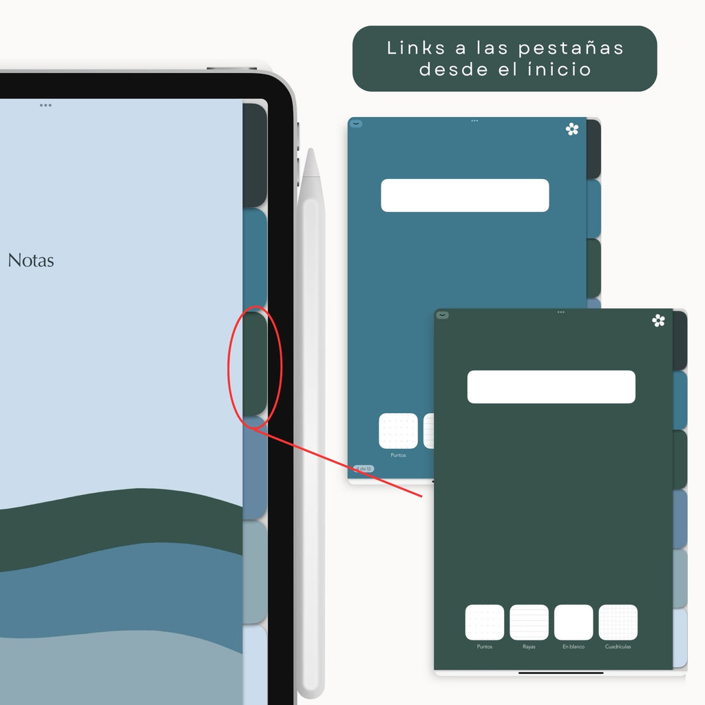 Cuaderno de Notas Digital Azul | PDF interactivo - Vista interior de páginas