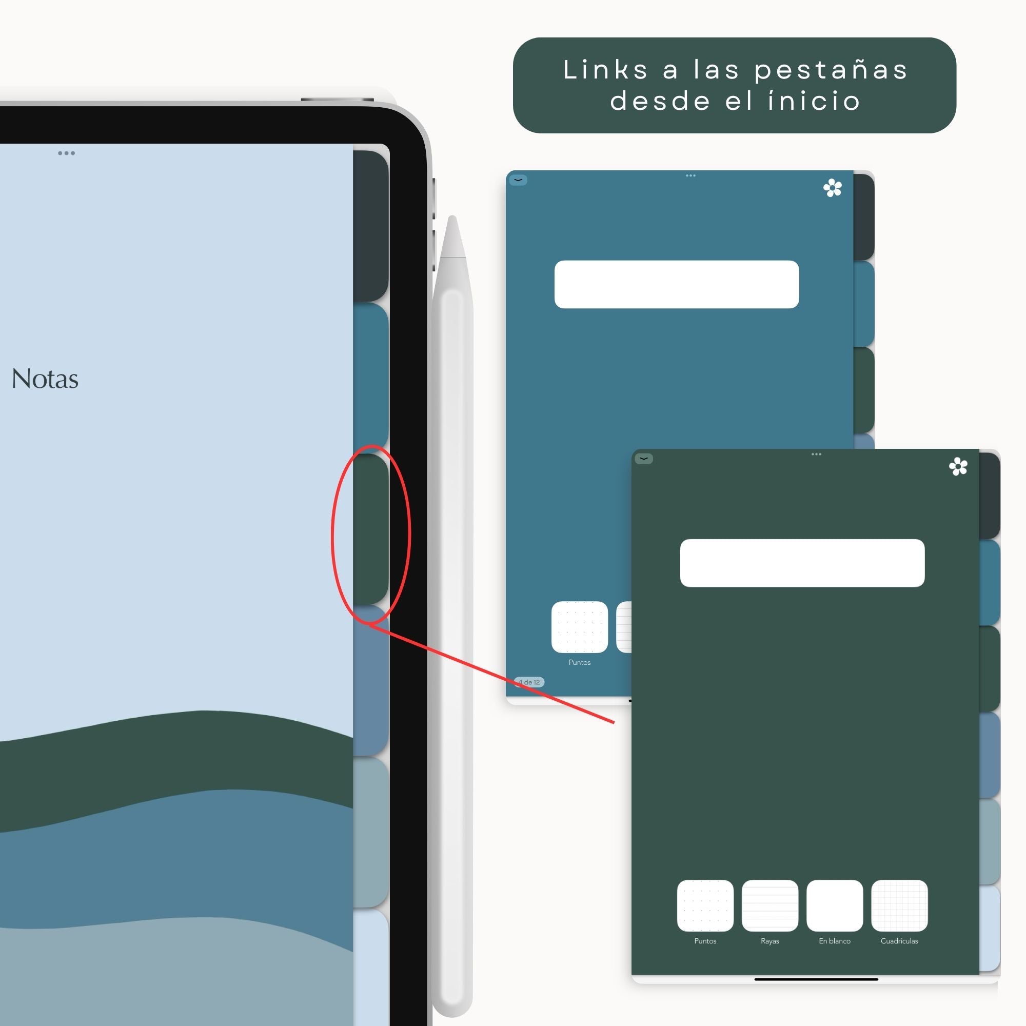 Cuaderno de Notas Digital Azul | PDF interactivo - Vista interior de páginas