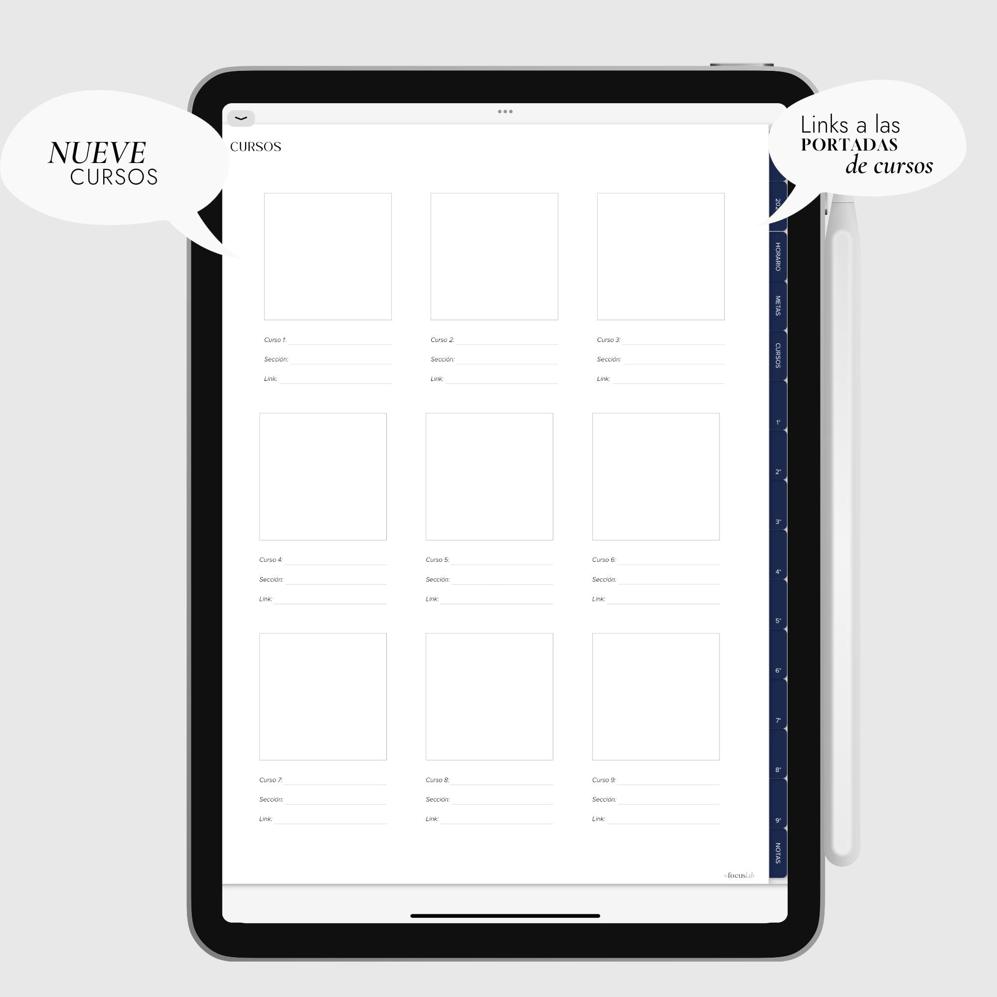 Cuaderno Digital Universidad | UPlanner Azul | Stickers