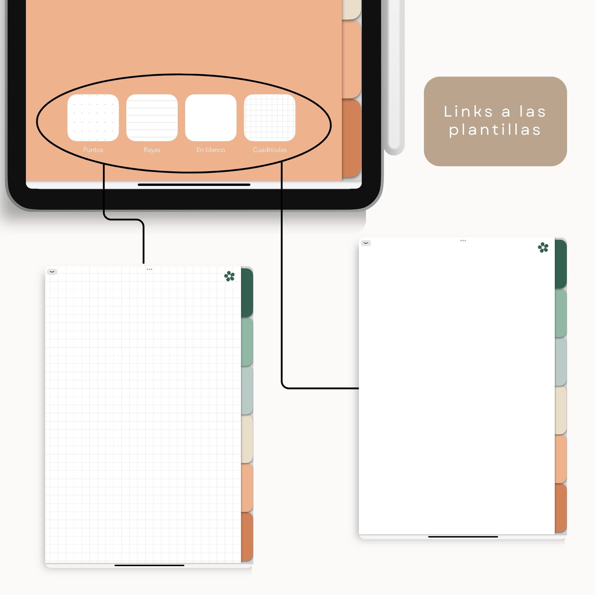 Cuaderno de Notas Digital Tropical | PDF interactivo - Diseño de página semanal