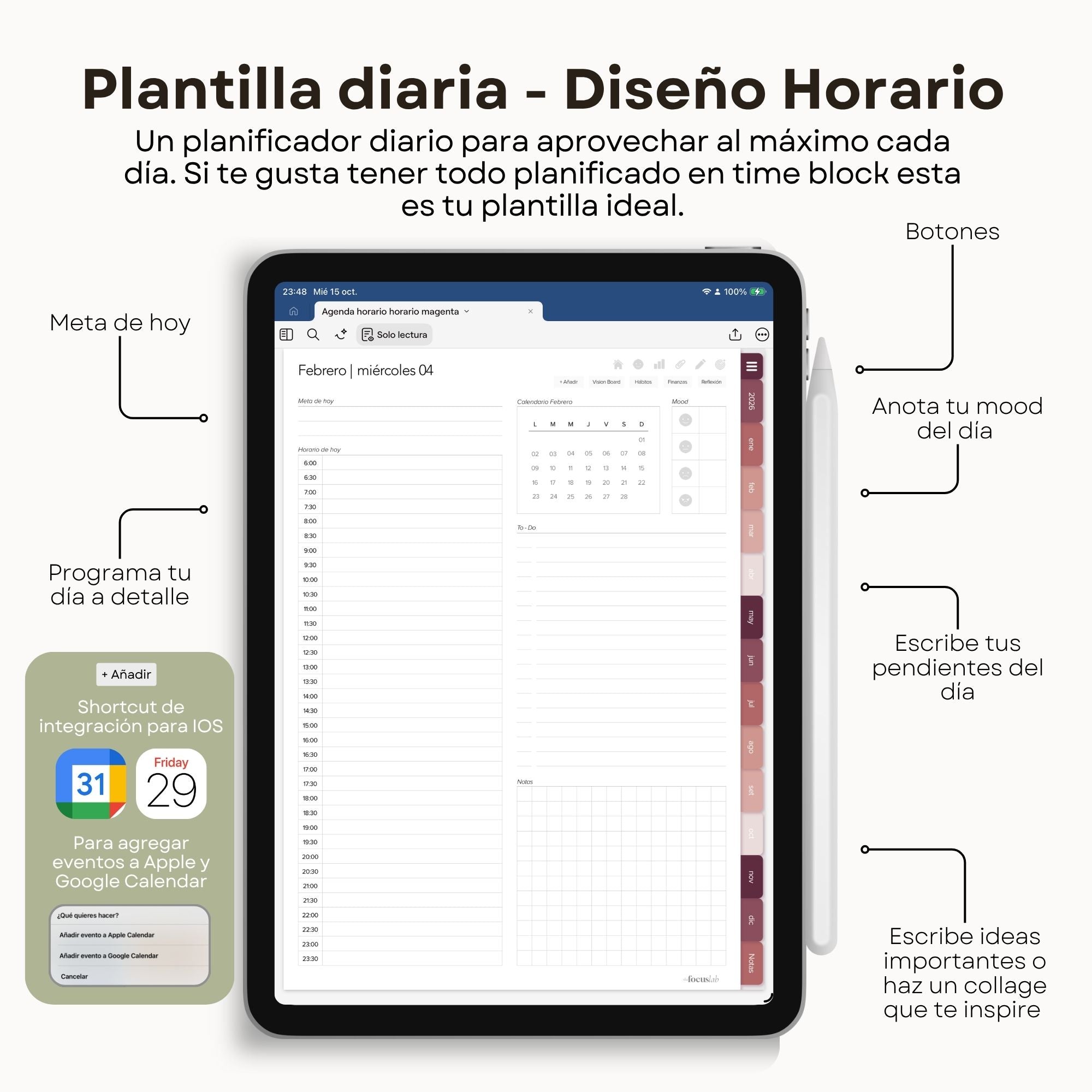 Agenda Digital Magenta 2026 Diaria - Portada del planner digital