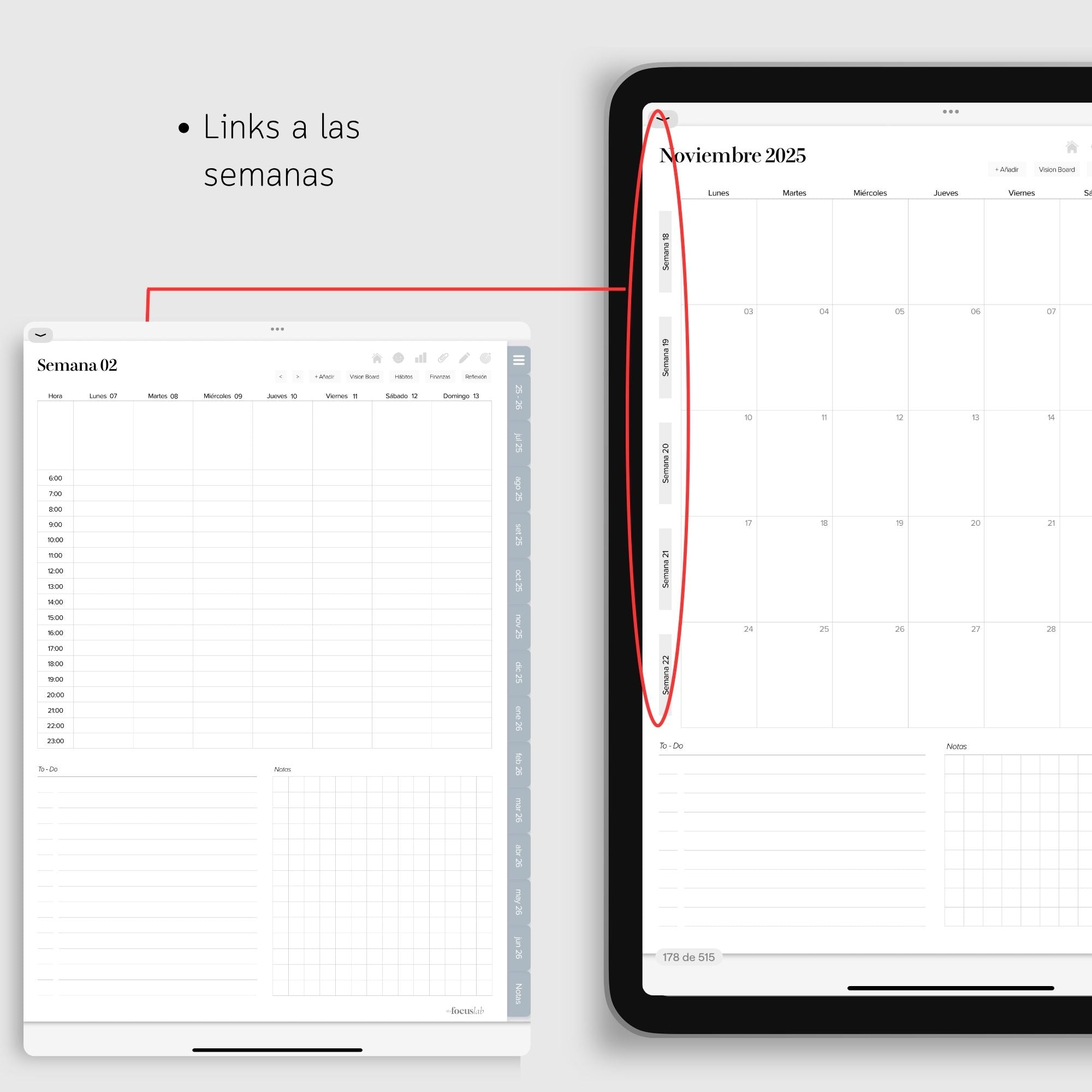Agenda Digital Azul 2025-2026 - Diseño de página semanal