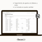 Seguimiento de Gastos | Plantilla de Notion - Diseño de página mensual