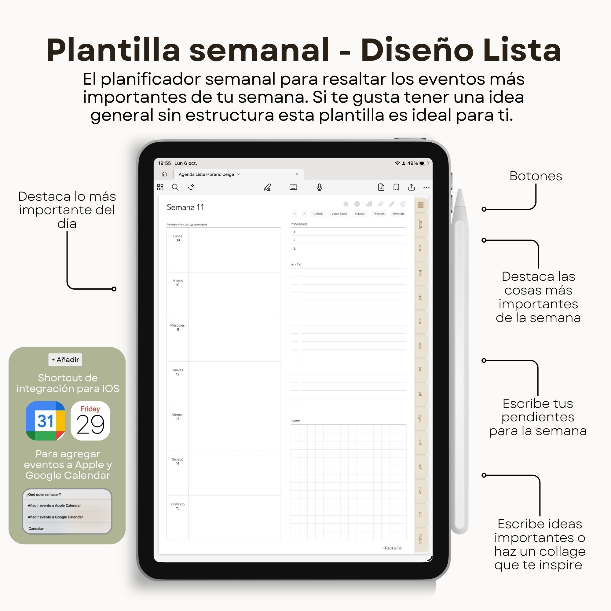 Agenda Digital Beige 2026 Diaria