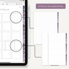 Cuaderno de Notas Digital Interactivo Morado - Diseño de página mensual