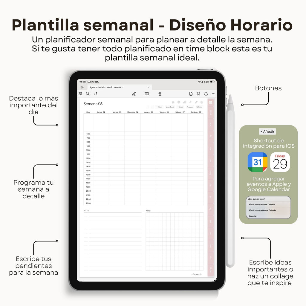 Agenda Digital Vichy Rosado 2026 Diaria