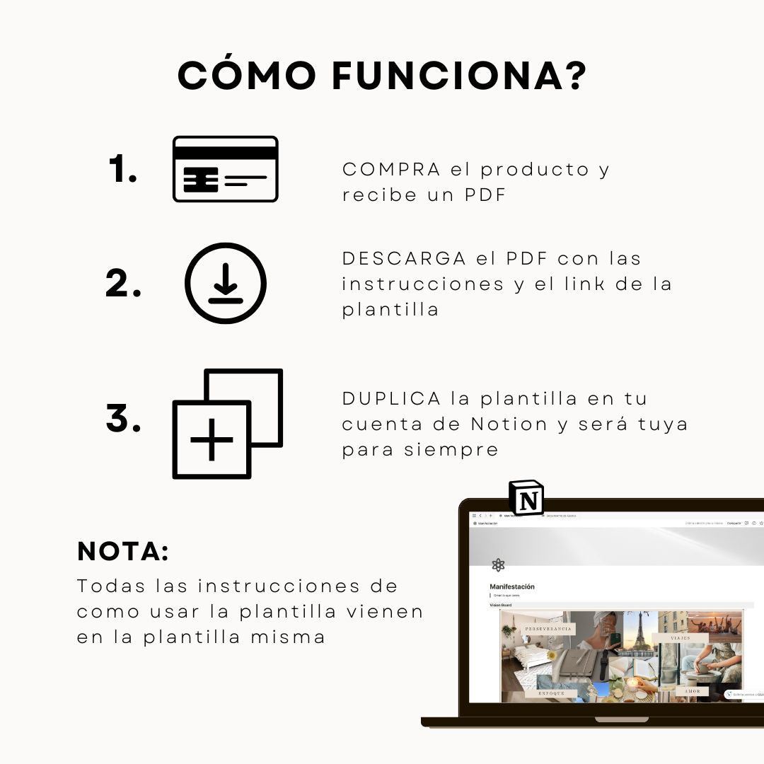 Guía de Manifestación Notion | Plantilla Digital + Vision Board - Diseño de página mensual
