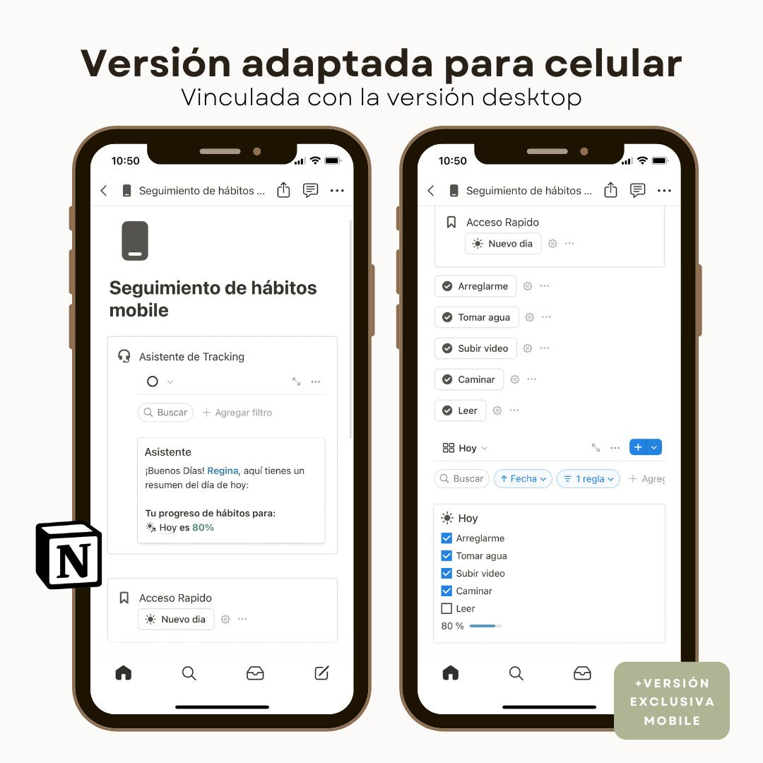 Seguimiento de Hábitos en Notion | Habit Tracker Digital - Diseño de página mensual