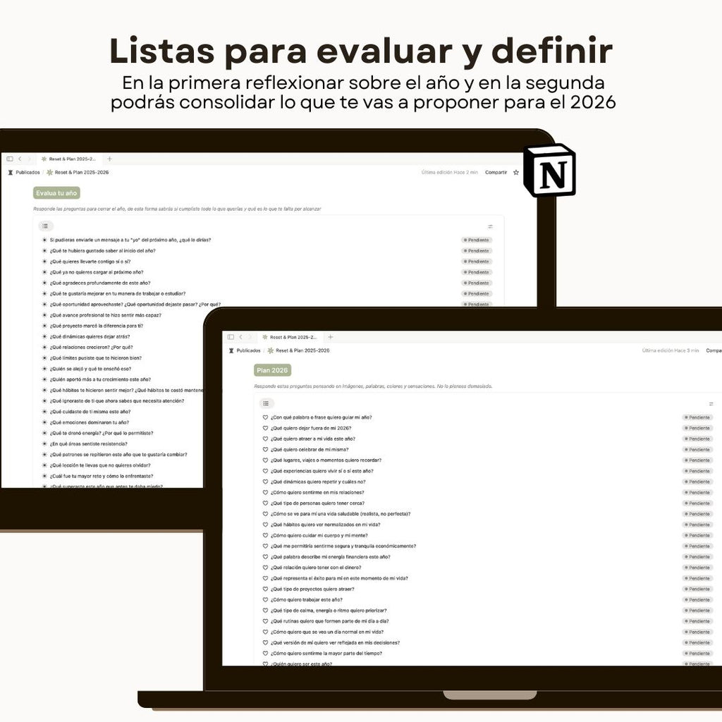 Reset & Plan 2026 - Plantilla de Notion