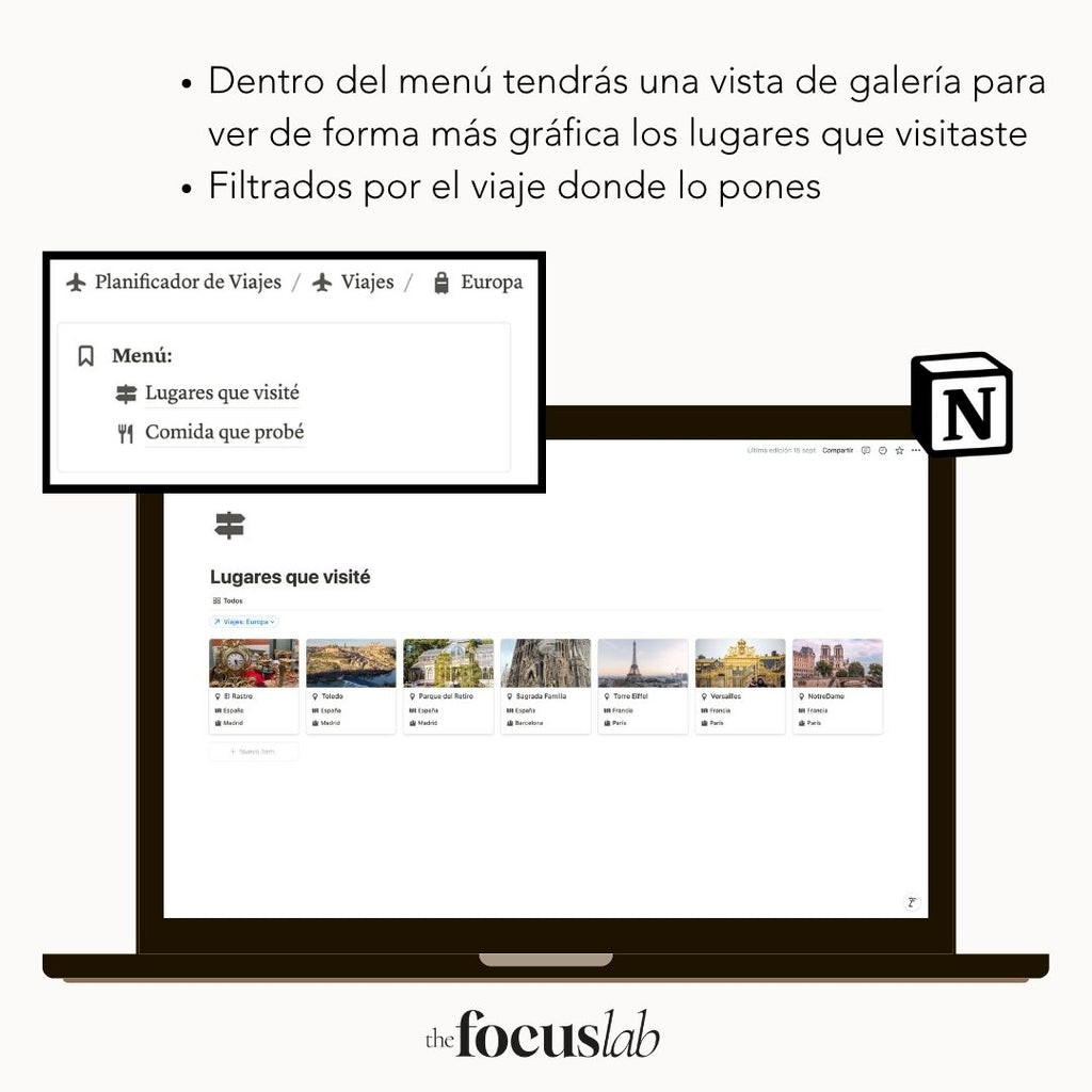 Planificador de Viajes Notion | Plantilla Digital Interactiva