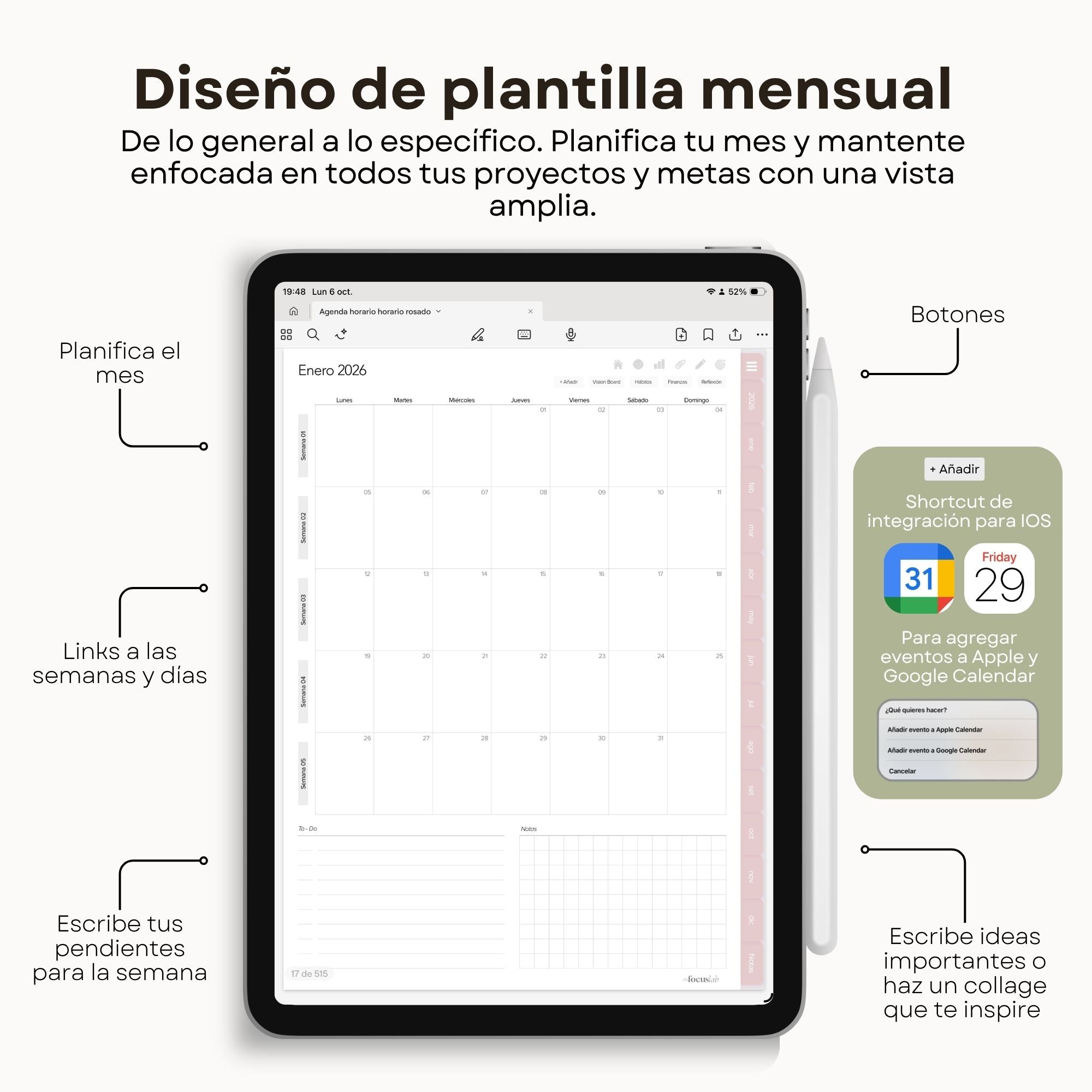 Agenda Digital Vichy Rosado 2026 Diaria
