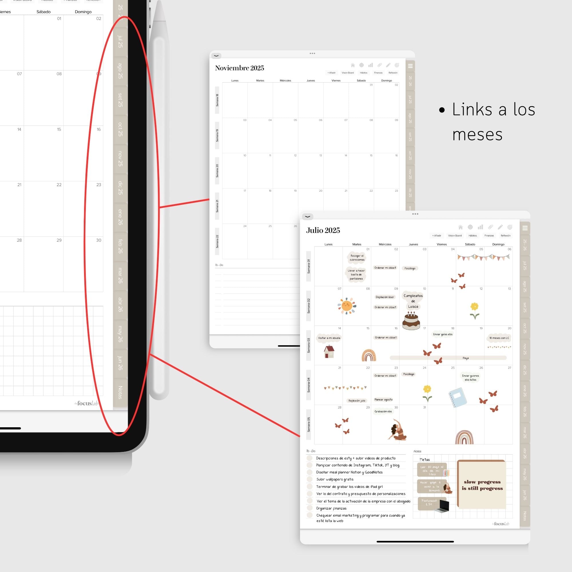 Agenda Digital Beige 2025-2026 - Diseño de página mensual