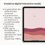 Cuaderno de Notas Digital Rosado | PDF interactivo - Detalle de diseño