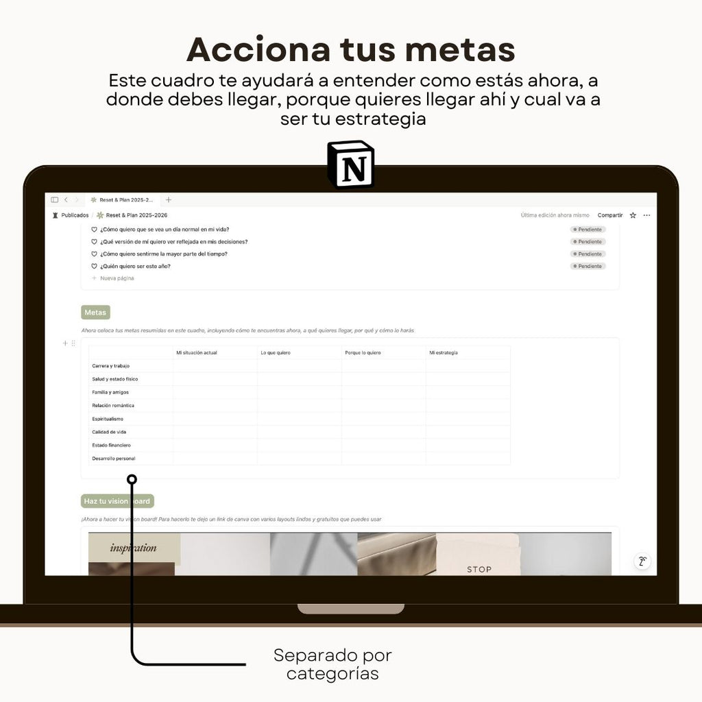 Reset & Plan 2026 - Plantilla de Notion