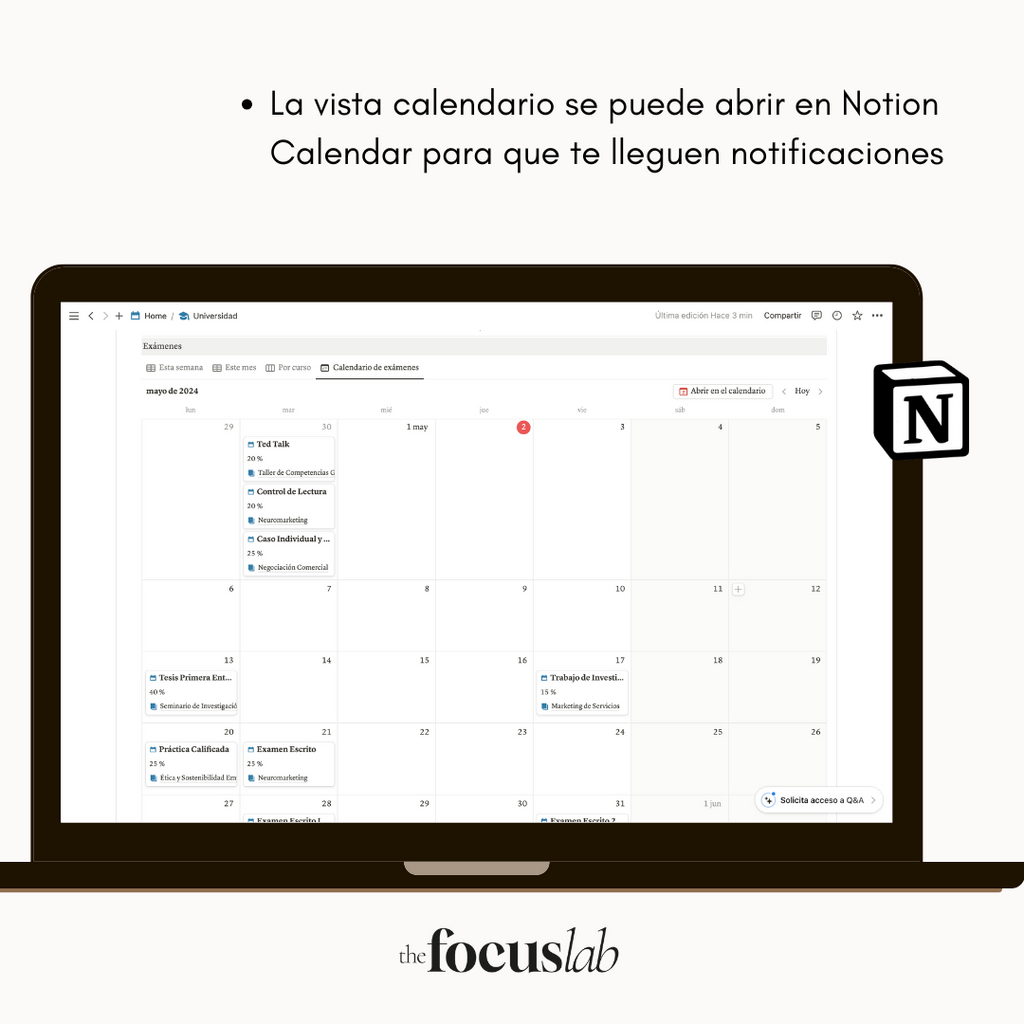 Universidad - Plantilla de Notion - Ejemplo de uso en GoodNotes