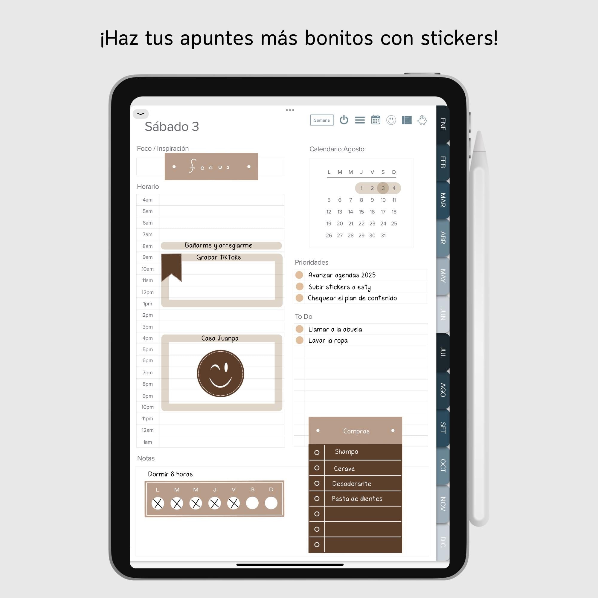 Stickers Digitales | Minimal Collection | Pack de 228 stickers - Vista interior de páginas